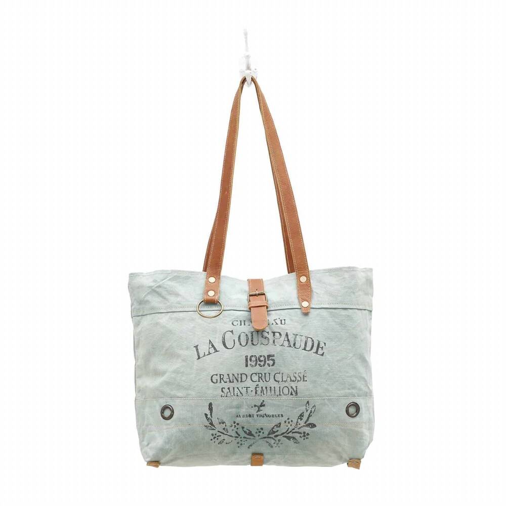 NEW MYRA women's la couspaude canvas tote bag in green